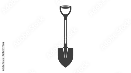 Black silhouette of a garden spade shovel for digging.