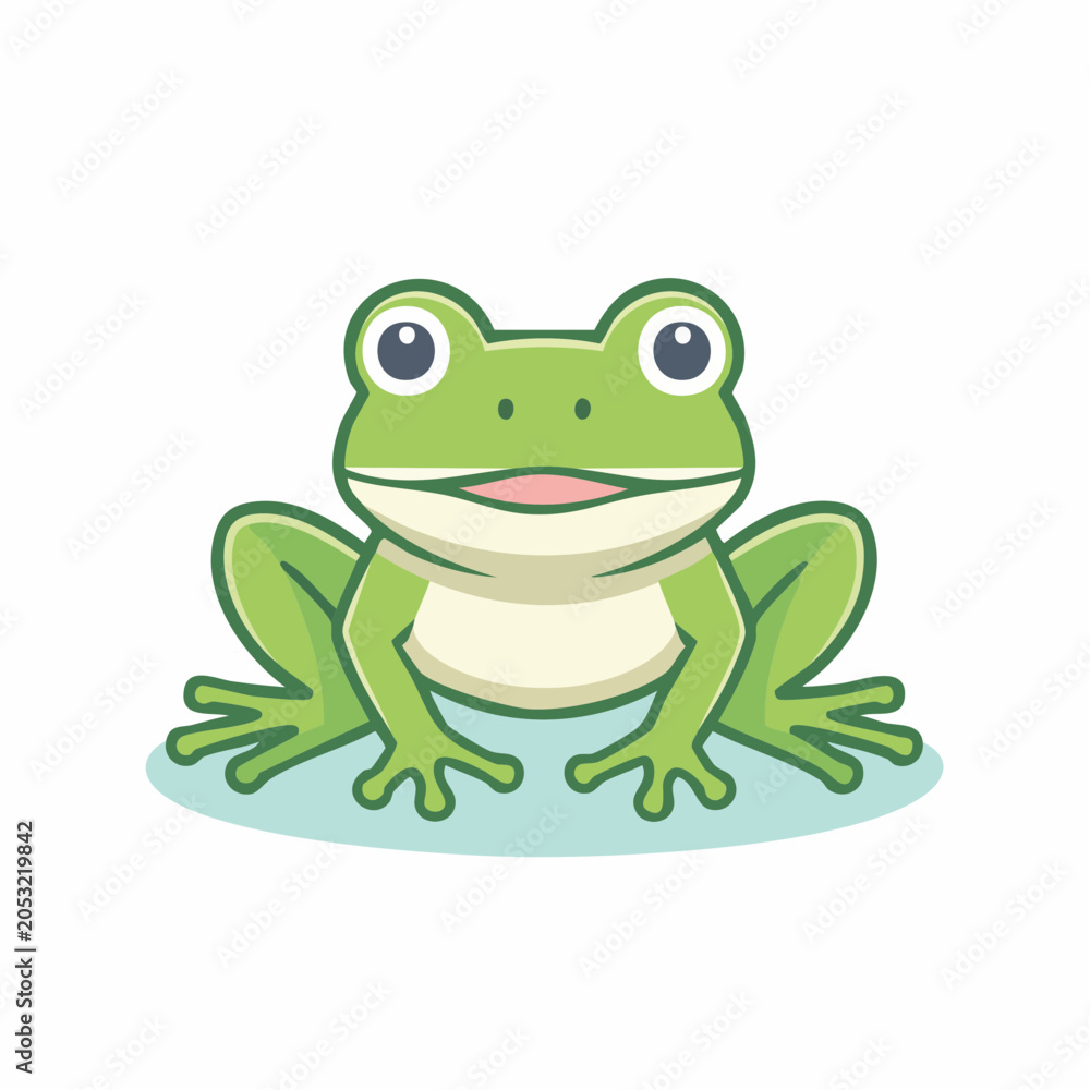 Fototapeta premium Cute cartoon frog illustration