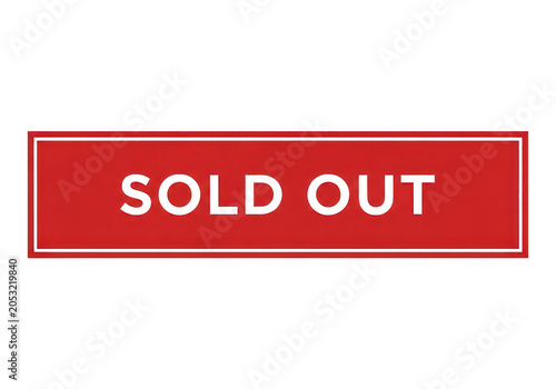 Red sold out button indicating event or product availability status isolated on transparent background