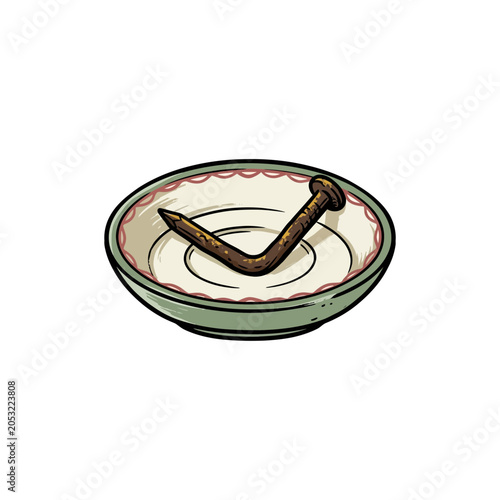 Foto Bent nail in saucer