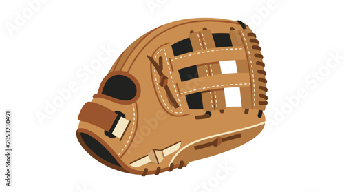 Schilderij op canvas Brown leather baseball glove only.