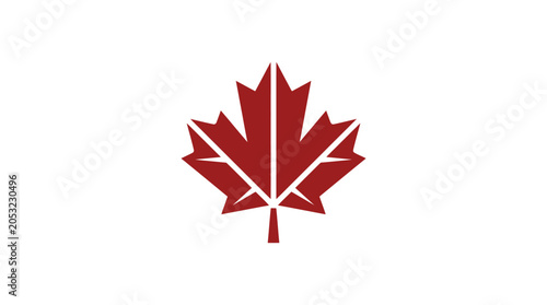 Tableau sur toile Red Maple Leaf Icon Symbol.