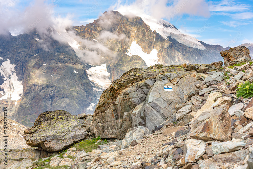 Obraz premium St Moritz, Switzerland, Glacier Bernina, Via Ferrata Piz trovat.