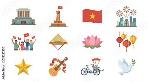 Obraz na płótnie Vietnamese Symbols Celebrating National Pride and Heritage