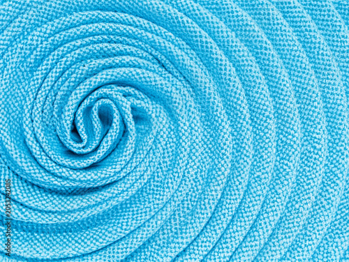 close up blue fabric texture background