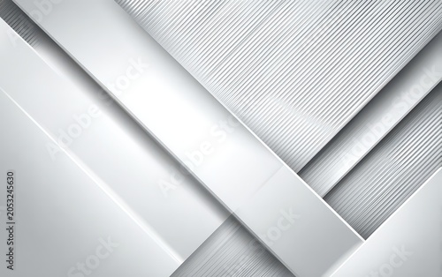 Abstract White Background With Diagonal Lines And Geometric Shapes In Silver Grey Tones Modern Digital Art With Clean Lines And Sharp Edges Suggesting Technology And Sophistication