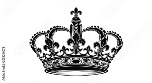 Foto Black and white royal crown icon