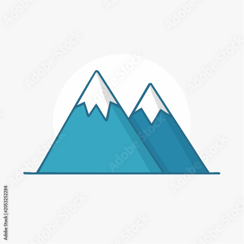 Stylized Mountains with Snow Caps