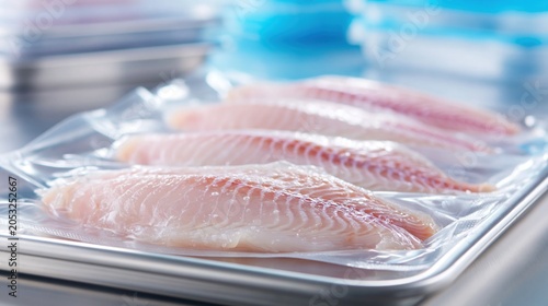 Fresh Fillets of Vacuum-Sealed Fish Products