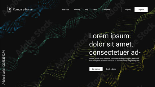 Futuristic Dark Dotted Wave SaaS Website Landing Page