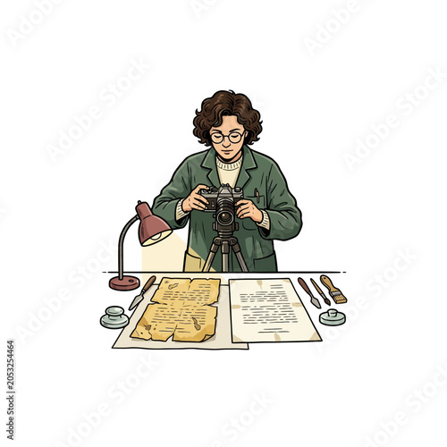 Fotografie Paper conservator photographing