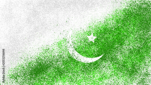 Tableau sur toile Pakistan flag with a grainy texture white and green colors displayed