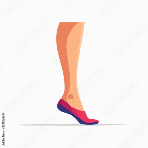 Woman's Leg and Foot in Flat Shoe