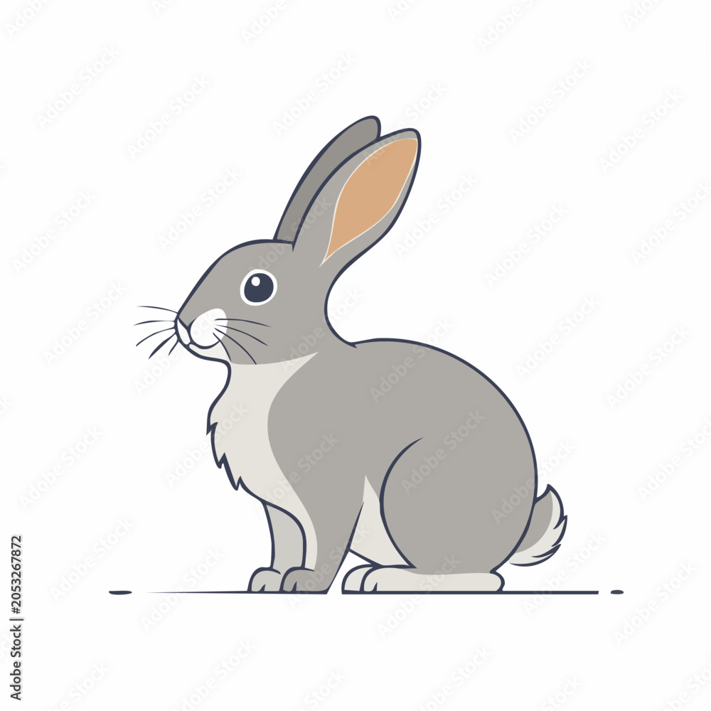 Fototapeta premium Cute cartoon rabbit illustration