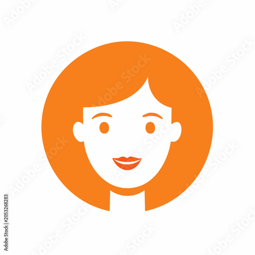Stylized Orange Avatar of a Woman