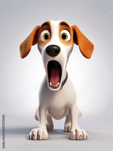 an AI Image Generator, Surprised Cartoon Dog Holding Blank Sign