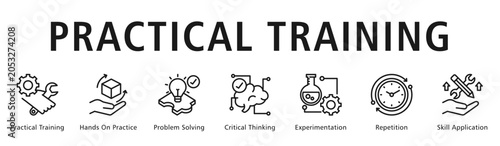 Фотография Practical Training Web Banner  icon vector illustration concept