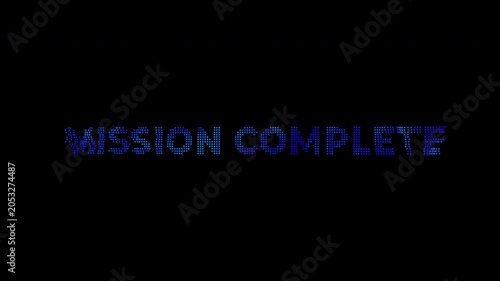 Mission Complete Futuristic Hologram Interface Text Alpha Channel 4K Video