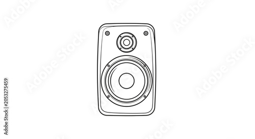 Schilderij op canvas Modern speaker illustration isolated on white audio technology concept