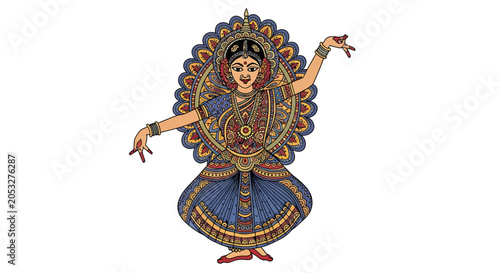 Traditional Indian Classical Dance Costume Dancer.