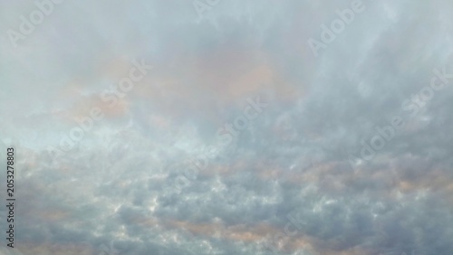 Dramatic Cloudy Sky Background - Soft Gray and Pink Overcast Clouds Texture