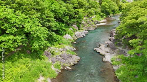 Aerial View of Okutama Tokyo in Summer