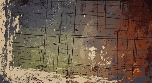 Abstract Grungy Texture Background with Weathered Industrial Surface and Rustic Earthy Tones for Urban Design