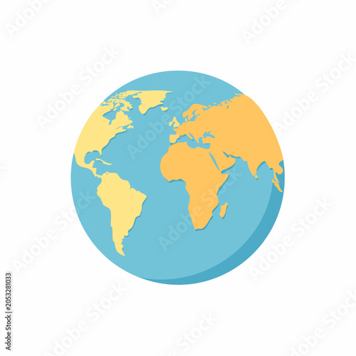 Stylized Globe of Earth with Continents