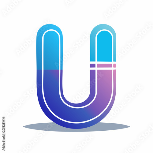 Stylized Letter U Logo with Gradient Colors