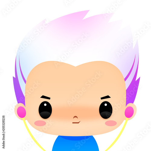 Chibi boy with white hair