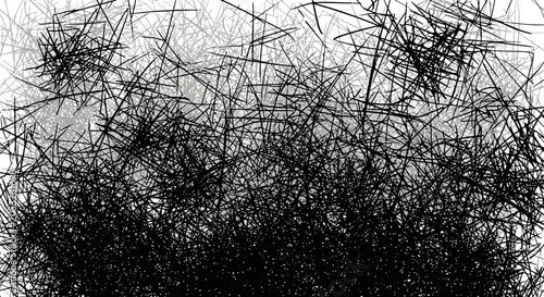 Abstract Black Ink Scribble Texture Overlay with Chaotic Hand Drawn Lines on a White Background for Artistic Graphic Design