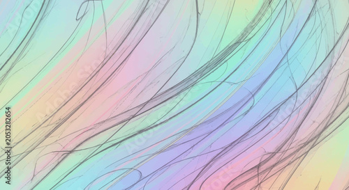 Abstract Pastel Background with Flowing Fluid Lines and Iridescent Gradient Color Palette for Modern Artistic Design