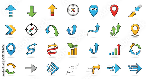 Tableau sur toile Collection of various business icons.