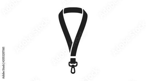 Bild auf Leinwand Adjustable black neck lanyard with metal lobster swivel clasp.