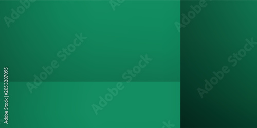 Obraz na płótnie Deep green gradient background, empty studio room illustration.