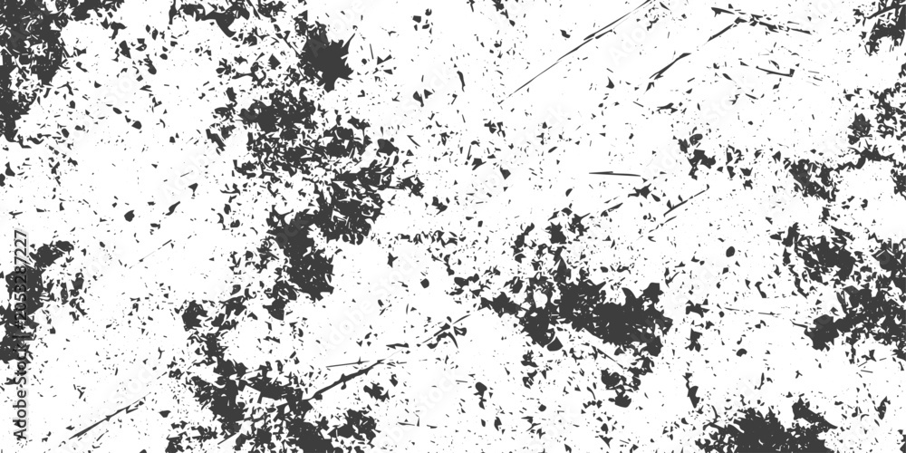 Fototapeta premium Black and White Grunge Texture Vector Background with Distressed Ink Splatters and Scratches