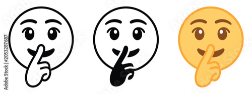 Фотография Shush Emoji Vector modern silence icon featuring quiet symbol secret keep mouth