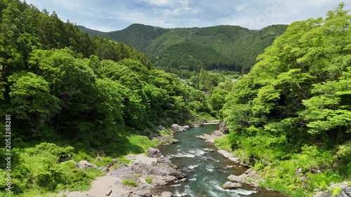Aerial View of Okutama Tokyo in Summer
