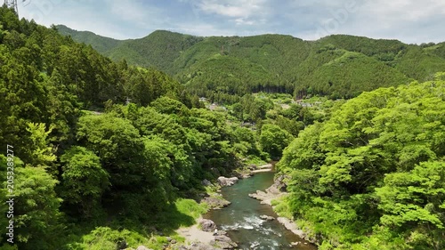 Aerial View of Okutama Tokyo in Summer