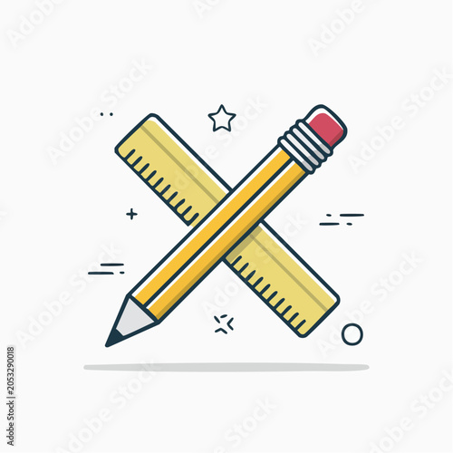 Pencil and Ruler Icon