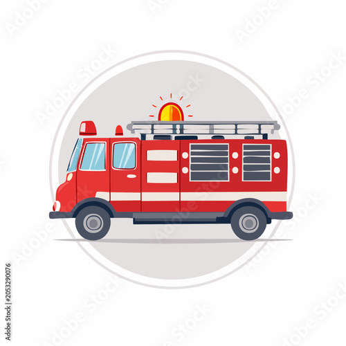 Red Fire Truck Illustration