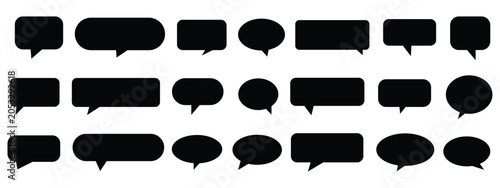 Foto Speech bubble line icon set
