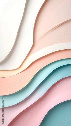 A layered abstract design with wavy shapes
