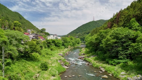 Aerial View of Okutama Tokyo in Summer