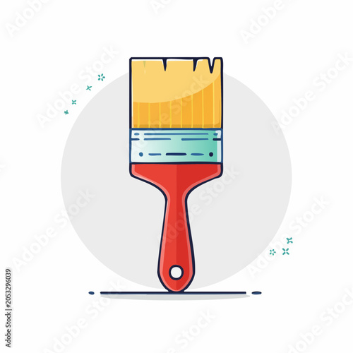 Flat Design Paintbrush Illustration