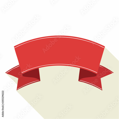 Red Ribbon Banner with Shadow