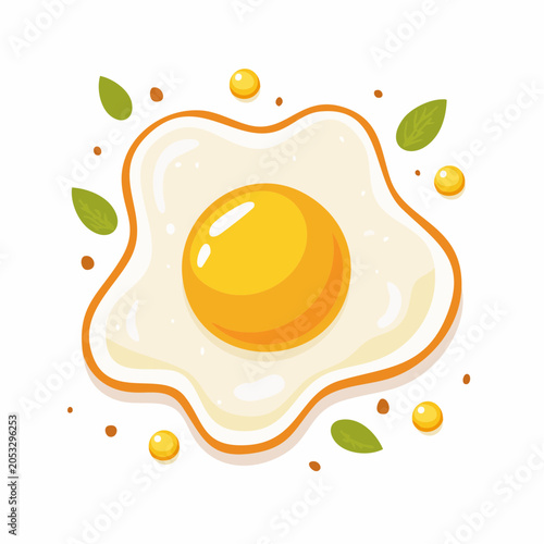 Stylized Fried Egg with Yolk and White