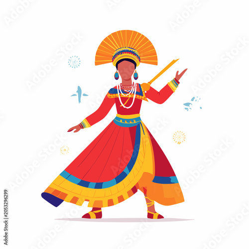Traditional Dancer in Vibrant Costume