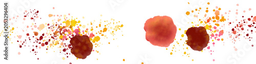 red, yellow, and orange paint splashes