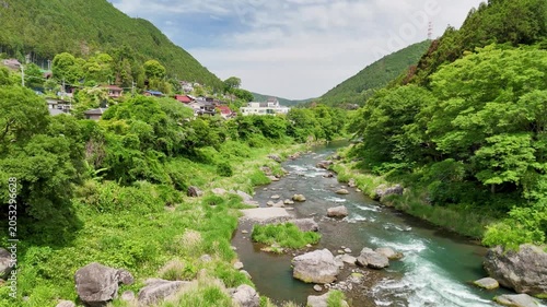 Aerial View of Okutama Tokyo in Summer
